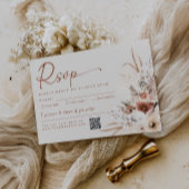 Carte de réponse de mariage en herbe de Pampas bei