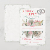 Carte de réponse de mariage en herbe de Pampas en  (Devant / Derrière)