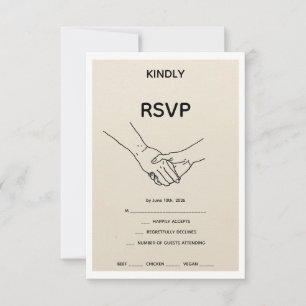 Carte de réponse de mariage en ligne artistique Mi