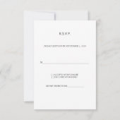 Carte de réponse de mariage en marbre doré (Dos)