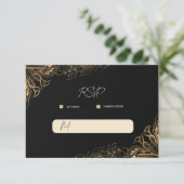 Carte de réponse de mariage en or noir (Debout devant)