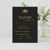 Carte de réponse de mariage en or noir (Debout devant)