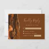 Carte de réponse de mariage en orange brûlé, agate (Devant)