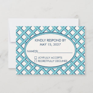 Carte de réponse de mariage en treillis de rotin b