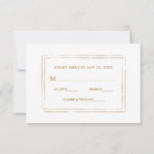Carte de réponse de mariage en verdure dorée botan (Dos)