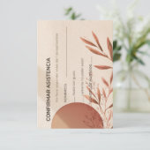 Carte de réponse de mariage espagnol Arch Terracot (Debout devant)