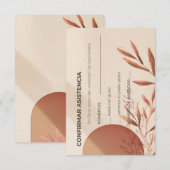 Carte de réponse de mariage espagnol Arch Terracot (Devant / Derrière)