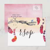 Carte de réponse de mariage esprit libre bohème (Devant / Derrière)