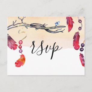 Carte de réponse de mariage esprit libre bohème
