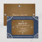 Carte de réponse de mariage étiquette de jeans Den (Devant / Derrière)