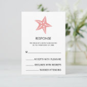 Carte de réponse de mariage étoile de mer minimali (Debout devant)