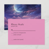 Carte de réponse de mariage Étoiles Lune Ciel Nuag (Devant / Derrière)