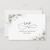 Carte de réponse de mariage Eucalyptus minimal (Devant)