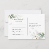 Carte de réponse de mariage Eucalyptus minimal (Dos)