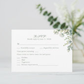 Carte de réponse de mariage Eucalyptus Modern Gree (Debout devant)