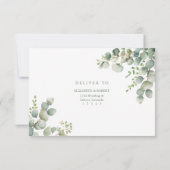 Carte de réponse de mariage Eucalyptus Modern Gree (Dos)