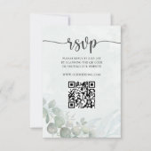 Carte de réponse de mariage eucalyptus vert sauge (Devant)