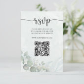 Carte de réponse de mariage eucalyptus vert sauge (Debout devant)
