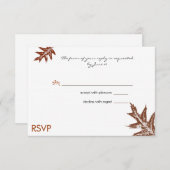 Carte de réponse de mariage Feuille de Chêne Rusti (Devant / Derrière)