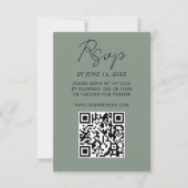 Carte de réponse de mariage feuille de Ginkgo vert (Devant)