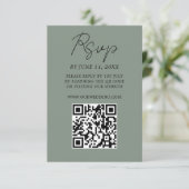 Carte de réponse de mariage feuille de Ginkgo vert (Debout devant)