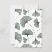 Carte de réponse de mariage feuille de Ginkgo vert (Dos)