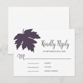 Carte de réponse de mariage Feuille d'érable autom (Devant / Derrière)