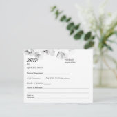 Carte de réponse de mariage Feuille Douce Feuilles (Debout devant)