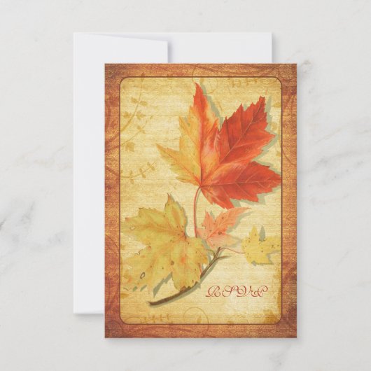 Carte de réponse de mariage Feuilles d'automne (Ca (Devant)