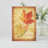 Carte de réponse de mariage Feuilles d'automne (Ca (Debout devant)