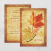 Carte de réponse de mariage Feuilles d'automne (Ca (Devant / Derrière)