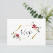 Carte de réponse de mariage fleur de Bourgogne géo (Debout devant)