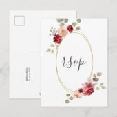 Carte de réponse de mariage fleur de eucalyptus de (Devant / Derrière)