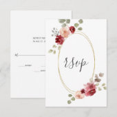 Carte de réponse de mariage fleur de eucalyptus gé (Devant / Derrière)