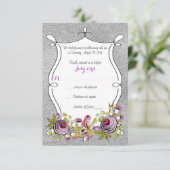 Carte de réponse de mariage | Fleur de feuillage e (Debout devant)
