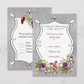 Carte de réponse de mariage | Fleur de feuillage e (Devant / Derrière)
