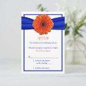 Carte de réponse de mariage Fleur d'orange Gerbera (Debout devant)