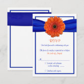 Carte de réponse de mariage Fleur d'orange Gerbera (Devant / Derrière)