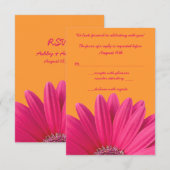 Carte de réponse de mariage Fleur d'orange Gerbera (Devant / Derrière)