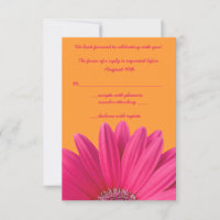 Carte de réponse de mariage Fleur d'orange Gerbera