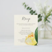 CARTE DE RÉPONSE DE MARIAGE FLEURALE À L'AQUARELLE (Debout devant)