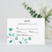 Carte de réponse de mariage Fleurs aquarelles de B (Debout devant)