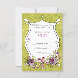 Carte de réponse de mariage Fleurs aquarelles fa