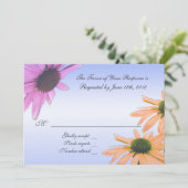 carte de réponse de mariage,fleurs de marguerite (Debout devant)