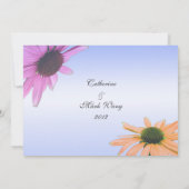 carte de réponse de mariage,fleurs de marguerite (Dos)