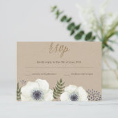 Carte de réponse de mariage Fleurs de nuit d'été (Debout devant)