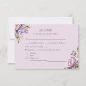 Carte de réponse de mariage Fleurs de pivoines et (Devant)