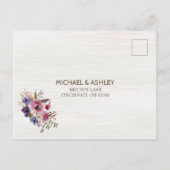 Carte de réponse de mariage Fleurs de tranche d'ar (Dos)