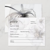 Carte de réponse de mariage Fleurs douces (Devant / Derrière)