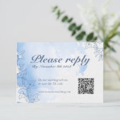 Carte de réponse de mariage flocon de neige hivern (Debout devant)